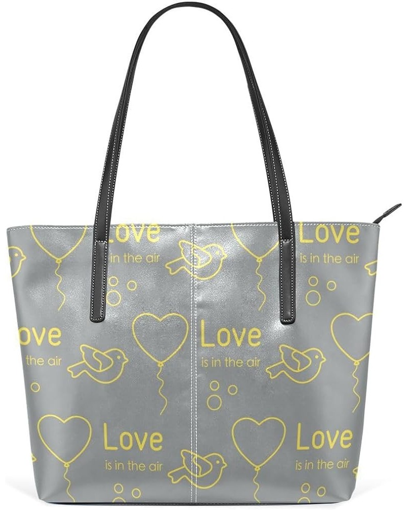 Handbags for Women Tote Bags with 11.08"(L) x 3.54"(W) x 11.02"(W) - Blue Elephants Love Bird Balloon $22.35 Totes