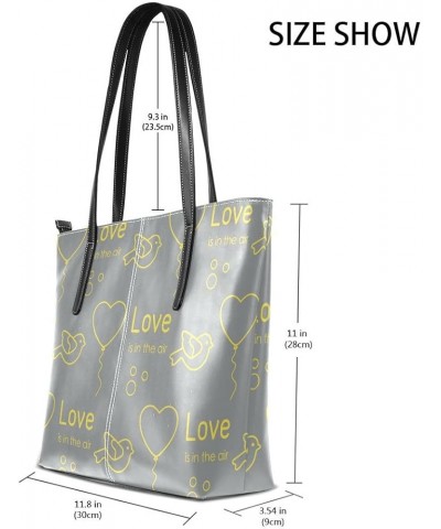 Handbags for Women Tote Bags with 11.08"(L) x 3.54"(W) x 11.02"(W) - Blue Elephants Love Bird Balloon $22.35 Totes