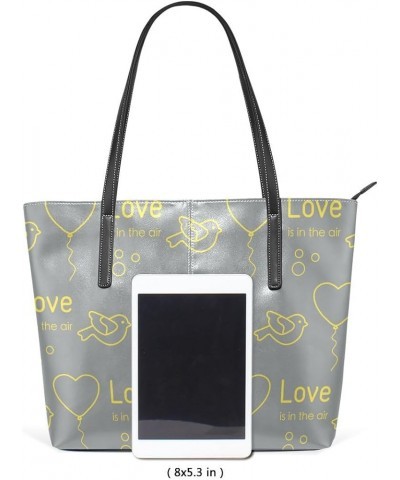 Handbags for Women Tote Bags with 11.08"(L) x 3.54"(W) x 11.02"(W) - Blue Elephants Love Bird Balloon $22.35 Totes