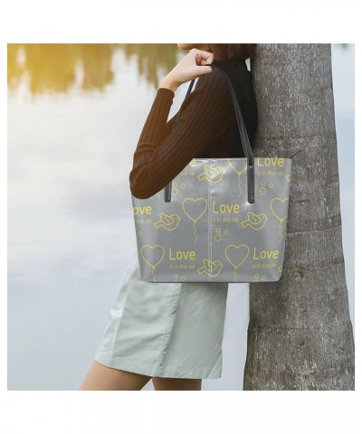 Handbags for Women Tote Bags with 11.08"(L) x 3.54"(W) x 11.02"(W) - Blue Elephants Love Bird Balloon $22.35 Totes