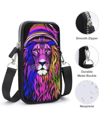 Roomy Pockets Smartphone Holder Trippy Blue Tiger Animal Art Handbag Credit Card Storage Organizer, Waterproof, Hiking Hip Ho...