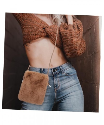 2 Pcs Plush Shoulder Bag Mini Crossbody Bags for Women Phone Pouch Shoulder Purses for Women Crossbody Brownx3pcs $14.51 Cros...