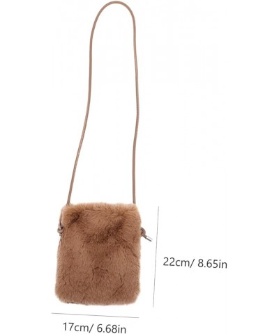 2 Pcs Plush Shoulder Bag Mini Crossbody Bags for Women Phone Pouch Shoulder Purses for Women Crossbody Brownx3pcs $14.51 Cros...