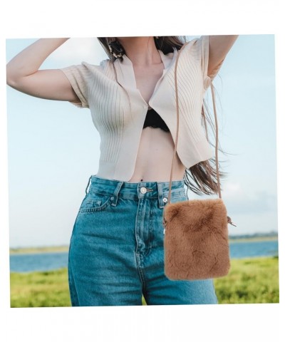 2 Pcs Plush Shoulder Bag Mini Crossbody Bags for Women Phone Pouch Shoulder Purses for Women Crossbody Brownx3pcs $14.51 Cros...