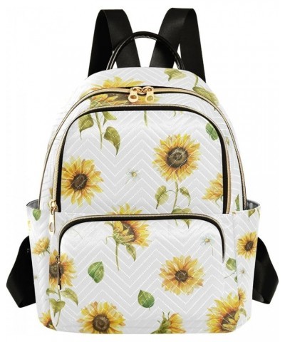 Women Backpack Sunflower Cute Green Leaves Vintage Anti-Theft Travel Backpack with Luggage Belt Lightweight Handbag Lady Purs...