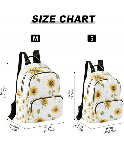 Women Backpack Sunflower Cute Green Leaves Vintage Anti-Theft Travel Backpack with Luggage Belt Lightweight Handbag Lady Purs...