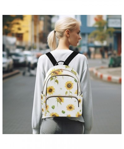 Women Backpack Sunflower Cute Green Leaves Vintage Anti-Theft Travel Backpack with Luggage Belt Lightweight Handbag Lady Purs...