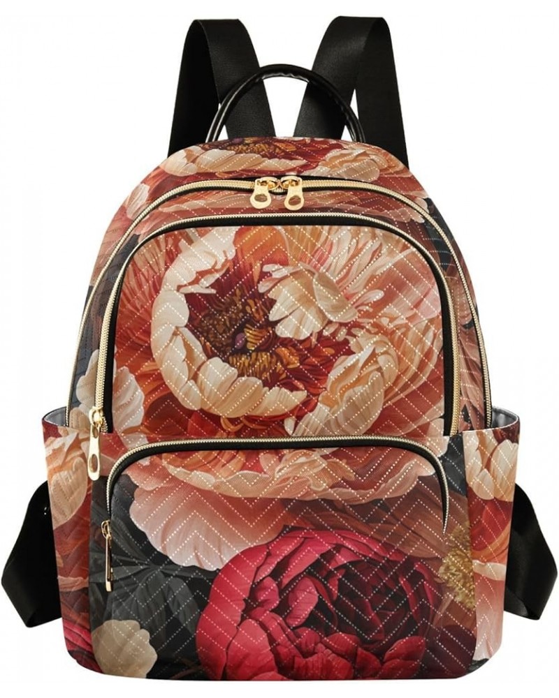 Peonies Flowers Women's Backpack Purse Fashion Travel Anti Theft Backpack Casual Daypack for Work College,M Medium $15.75 Bac...