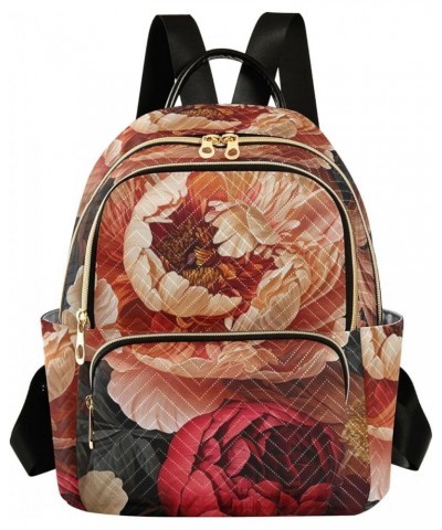 Peonies Flowers Women's Backpack Purse Fashion Travel Anti Theft Backpack Casual Daypack for Work College,M Medium $15.75 Bac...