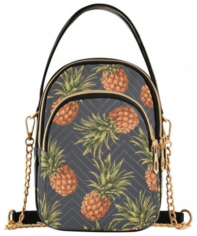 Fruit Pineapples Crossbody Bags for Women with Multi Pocket Shoulder Strap Cell Phone Purse Trendy Shoulder Handbags Wallet F...