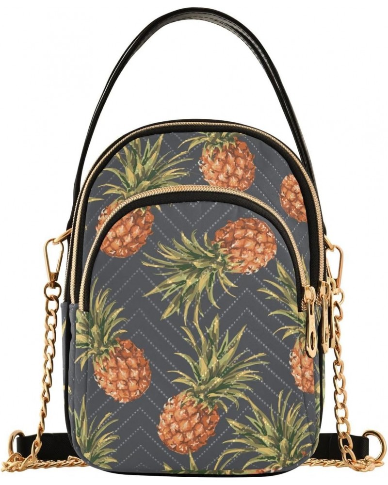 Fruit Pineapples Crossbody Bags for Women with Multi Pocket Shoulder Strap Cell Phone Purse Trendy Shoulder Handbags Wallet F...