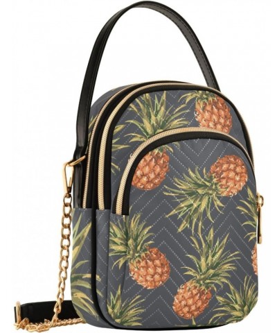 Fruit Pineapples Crossbody Bags for Women with Multi Pocket Shoulder Strap Cell Phone Purse Trendy Shoulder Handbags Wallet F...