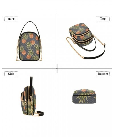 Fruit Pineapples Crossbody Bags for Women with Multi Pocket Shoulder Strap Cell Phone Purse Trendy Shoulder Handbags Wallet F...