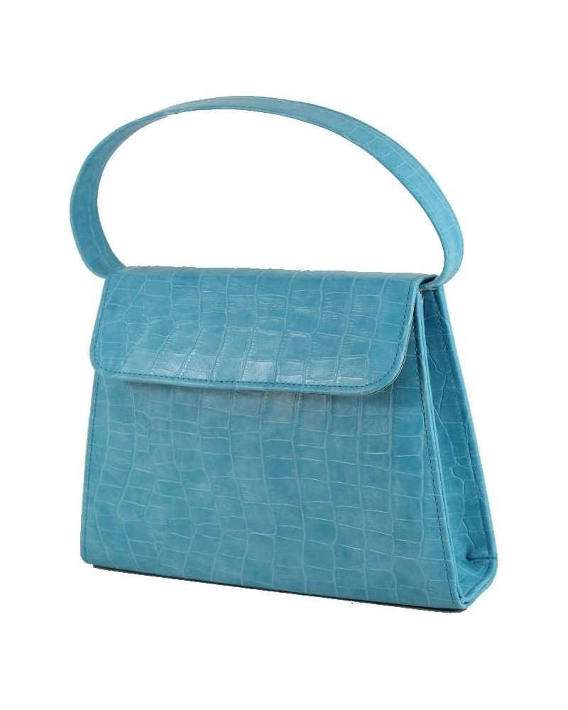 Clutch Handbag Purse for Women | Shoulder & Top-Handle Grab Handbag | Patent leather Bag for Wedding & Prom Croc Blue $31.89 ...