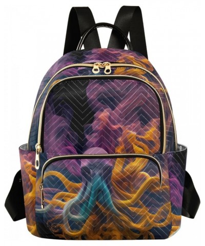 Small Fashion Backpack for Women Abstract Fluid Octopuses Print Ladies Travel Daypack Aesthetic Shoulder Bag 11.4×6.1×14.1 IN...