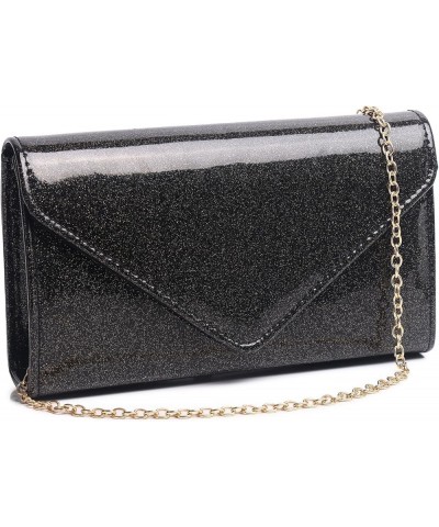 Patent Leather Clutch Purse Glittering Envelope Women Evening Bag for Wedding Party Cocktail Prom Black 1517q $9.34 Evening Bags