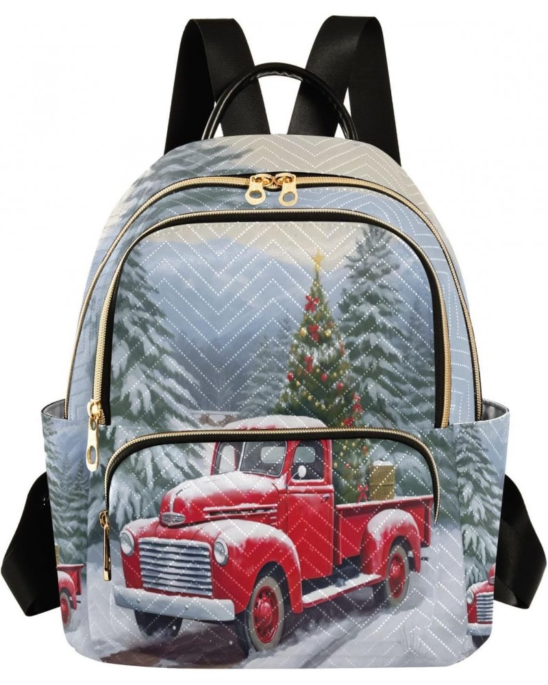 Christmas Trees Truck Backpack for Women Casual Daypack Lightweight Shoulder Bag Small Backpacks Travel Purse for Outdoor Lad...