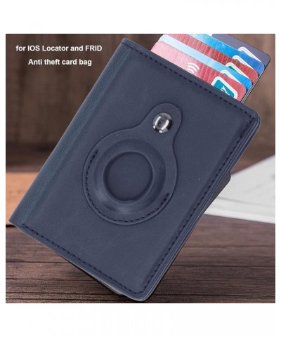 Leather Wallet for Men Women, Wallet Card Bag Aluminum Alloy PU Leather Multifunctional Anti Theft Card Holder for iOS Locato...