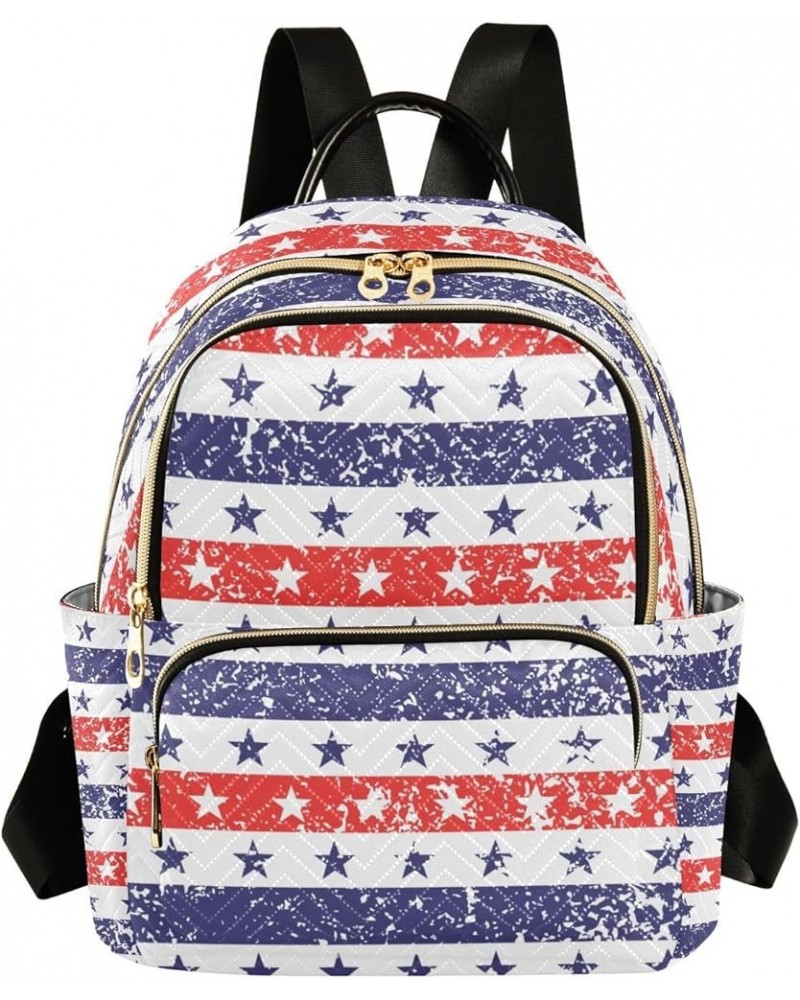 4th of July Women Backpack Grunge Stars Stripes Liberty Anti-Theft Travel Backpack Lightweight Handbag Roomy Weekend Bag Ever...