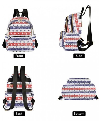 4th of July Women Backpack Grunge Stars Stripes Liberty Anti-Theft Travel Backpack Lightweight Handbag Roomy Weekend Bag Ever...