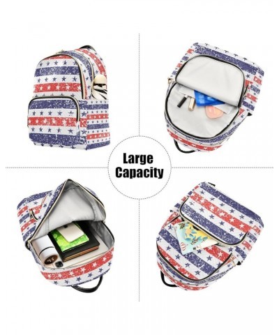 4th of July Women Backpack Grunge Stars Stripes Liberty Anti-Theft Travel Backpack Lightweight Handbag Roomy Weekend Bag Ever...