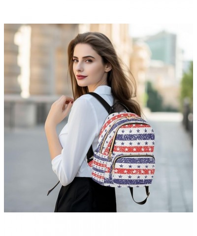 4th of July Women Backpack Grunge Stars Stripes Liberty Anti-Theft Travel Backpack Lightweight Handbag Roomy Weekend Bag Ever...