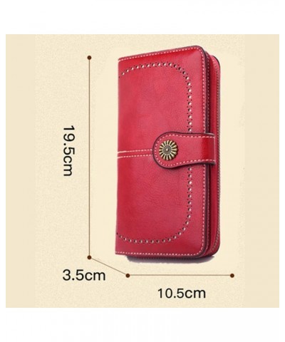 Women's Wallet Cell Phone Bag Multifunctional Women Hollow Oilskin Carry Bag Outdoor Hiking Travel Coin Bag (Brown) Brown $11...