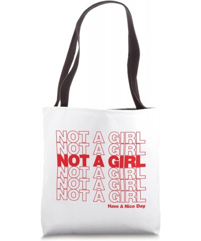 Nonbinary - Not a Girl - Enby Pride - Non Binary Tote Bag $10.56 Totes