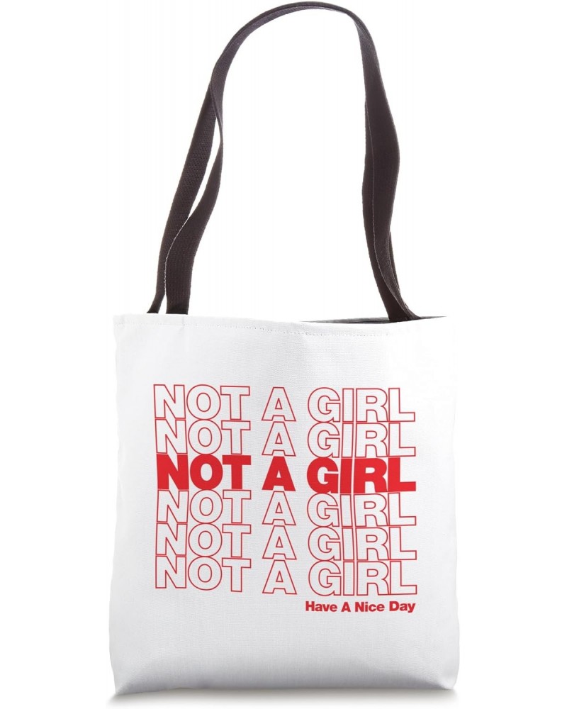 Nonbinary - Not a Girl - Enby Pride - Non Binary Tote Bag $10.56 Totes