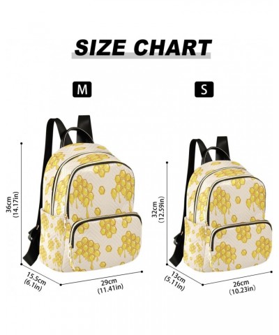 Yellow Bee Honeycomb Honey Backpack Purse for Women Travel Handbag Shoulder Bag $14.70 Backpacks