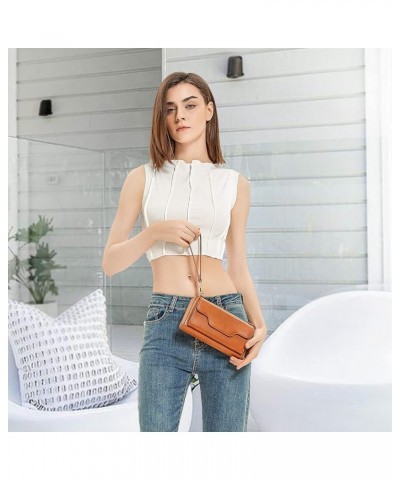 Women's Small Crossbody Shoulder Bags, Clutch Purses Wristlet Phone Wallet for Women with Credit Card Holder 0 - Brown $14.35...