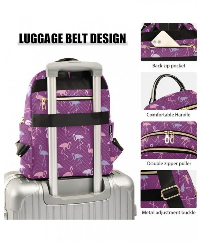 Travel Backpack Purse for Women Fashion Anti-theft Work Casual Flamingo Purple Daypack Shoulder Bag Medium Size Small $19.97 ...