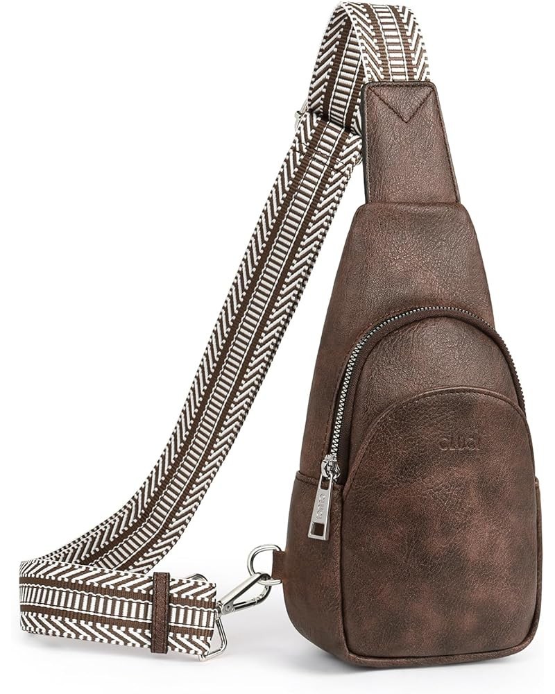 Small Sling Bag for Women Crossbody, Faux Leather Trendy Waist Packs with Guitar Strap, Women's Fanny Packs 1-7 Coffee $14.85...