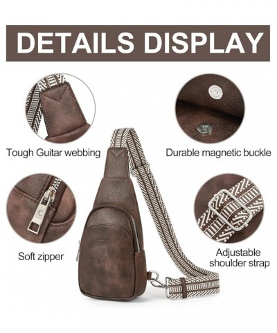 Small Sling Bag for Women Crossbody, Faux Leather Trendy Waist Packs with Guitar Strap, Women's Fanny Packs 1-7 Coffee $14.85...