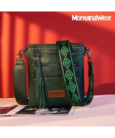 Crossbody Purses and Handbags for Women, Medium Size Double Compartments with Adjustable Guitar Strap A-a-dark Green $19.74 C...