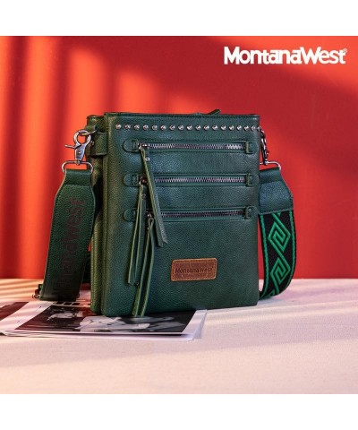 Crossbody Purses and Handbags for Women, Medium Size Double Compartments with Adjustable Guitar Strap A-a-dark Green $19.74 C...