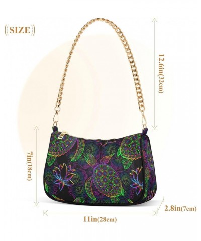 Shoulder Bags for Women, Boho Mandala Turtle Clutch Purse Chain Bag Tote Handbag $19.19 Shoulder Bags