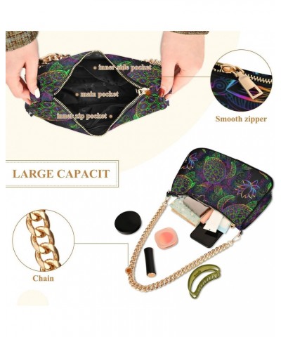 Shoulder Bags for Women, Boho Mandala Turtle Clutch Purse Chain Bag Tote Handbag $19.19 Shoulder Bags