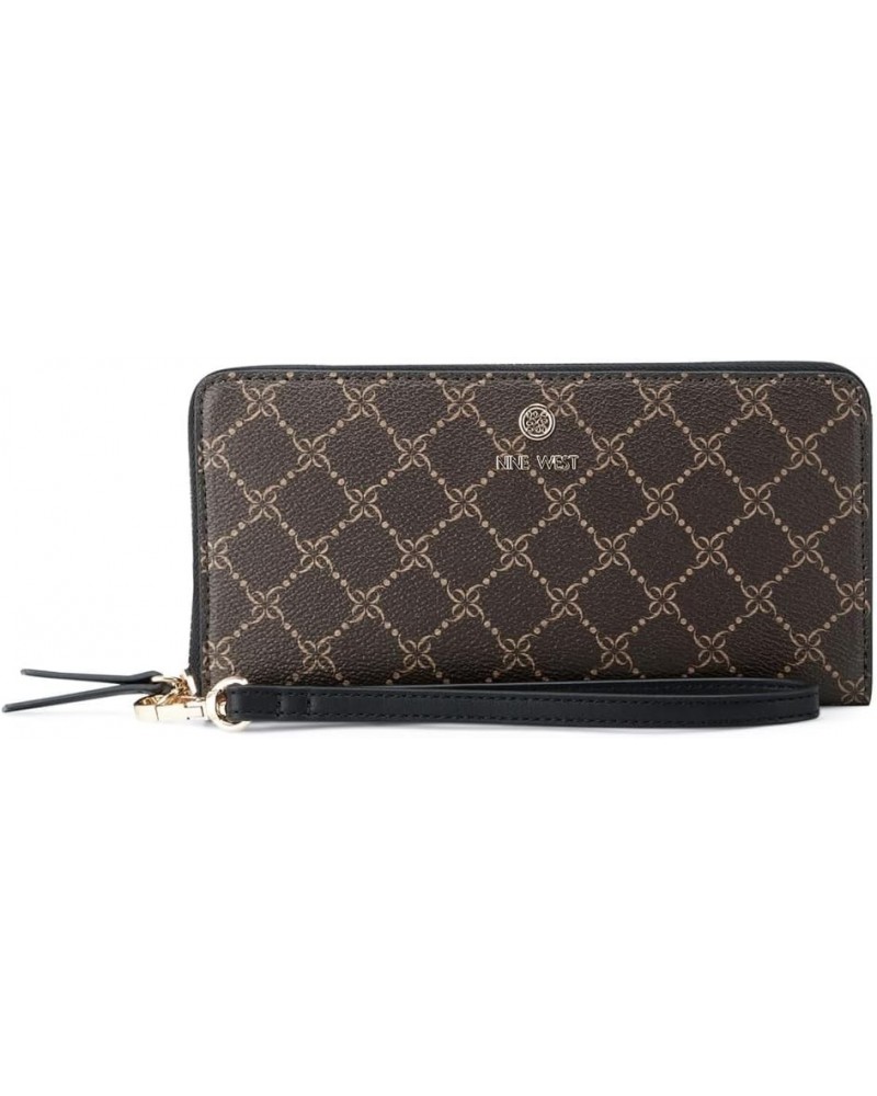 linnette Zip Around Wallet with Wristlet, Brown Black Logo $14.66 Wristlets