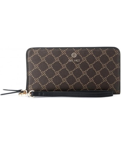 linnette Zip Around Wallet with Wristlet, Brown Black Logo $14.66 Wristlets