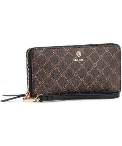 linnette Zip Around Wallet with Wristlet, Brown Black Logo $14.66 Wristlets