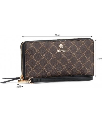 linnette Zip Around Wallet with Wristlet, Brown Black Logo $14.66 Wristlets