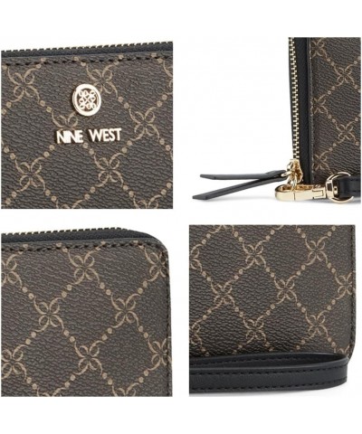 linnette Zip Around Wallet with Wristlet, Brown Black Logo $14.66 Wristlets