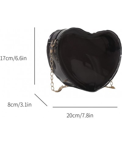 Transparent Shoulder Bags Love Heart Shaped Cosmetic Bag Women Fashion Hobo Shopping Bag Portable Messenger Bag Black $7.10 S...