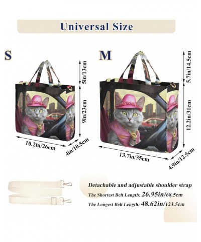 Pink Cat Driver Corduroy Tote Bag for Women Hobo Crossbody Bag Purse Stylish Shoulder Handbag Messenger Bags, S $12.21 Totes