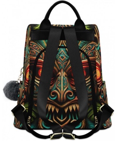 Evil Tiki Mask Backpack for Women, Fashion Anti Theft Casual Daypack Shoulder Bag Purse for Travel Work 15 inches $16.81 Back...