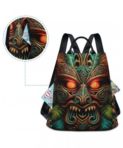 Evil Tiki Mask Backpack for Women, Fashion Anti Theft Casual Daypack Shoulder Bag Purse for Travel Work 15 inches $16.81 Back...