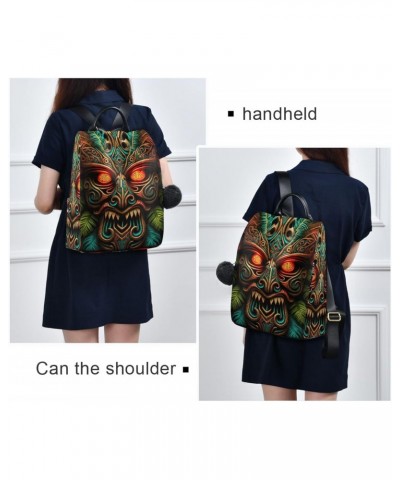 Evil Tiki Mask Backpack for Women, Fashion Anti Theft Casual Daypack Shoulder Bag Purse for Travel Work 15 inches $16.81 Back...