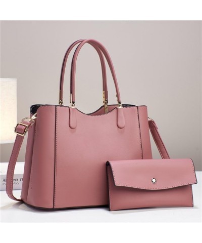 Women's 2Pcs Fashion Leather Handbags And Purse Large Tote Shoulder Bag Crossbody Bag For Women Handle Satchel Bags Pink 2 $2...