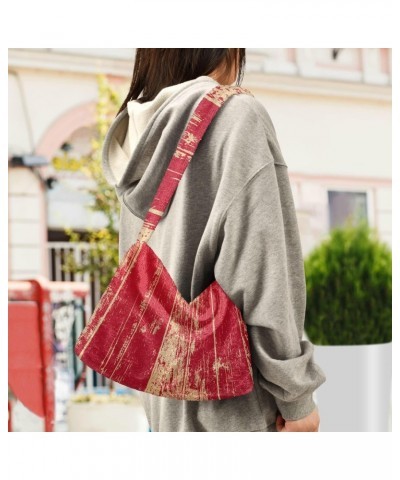 Women Boho Handbag Grunge Wooden Red Underarm Bag Tote Bag Shoulder Bag Crossbody Bag Fluffy Cell Phone Purse Lady Travel Pou...